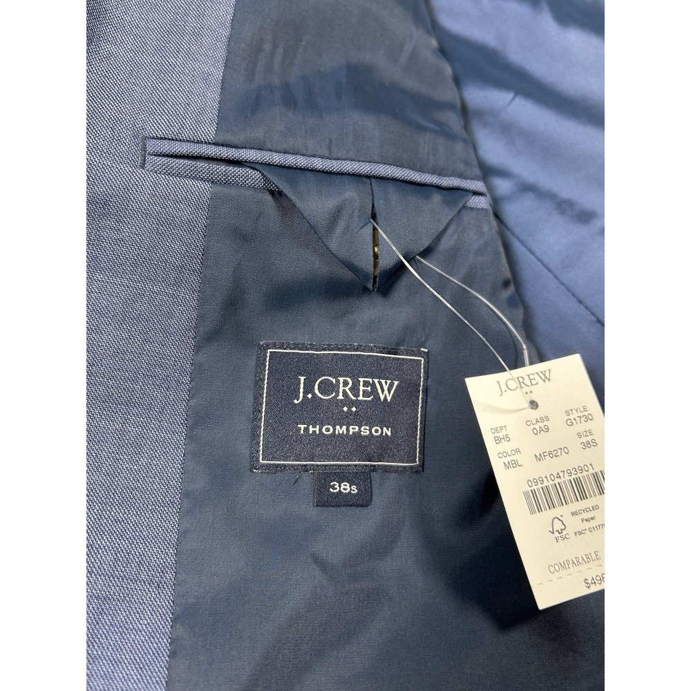NEW J Crew Men 38S Navy Blue Thompson Wool Two-Button Sport Coat Blazer Jacket - Picture 2 of 8